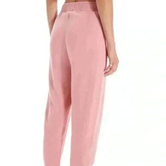 NWT MOTHER Denim The Blissful Ankle Joggers Sweatpants ROSE OF SHARON Pink XL - Picture 2 of 9
